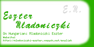 eszter mladoniczki business card